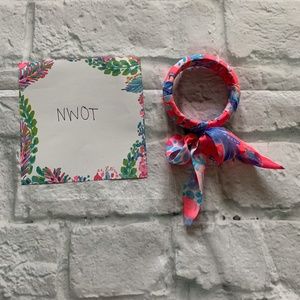 Lilly Pulitzer pink fabric-wrapped bracelet